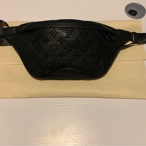 Louis Vuitton Black Monogram Embossed Leather Belt Bag